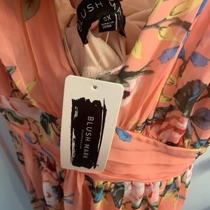 BlushMart maxi dress pink floral dress. Brand new never worn size 0x.